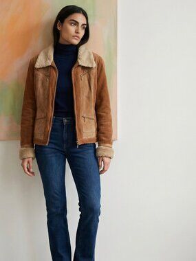 Awesome Vintage Moda International Suede Corduroy Bomber Rust/Camel Brown Jacket